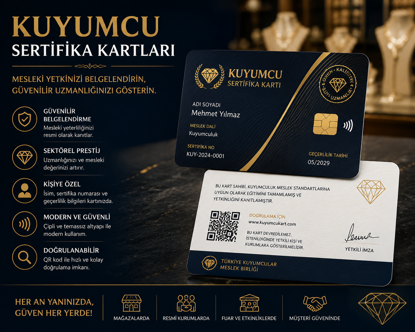 Ürün sertifika plastik kartı